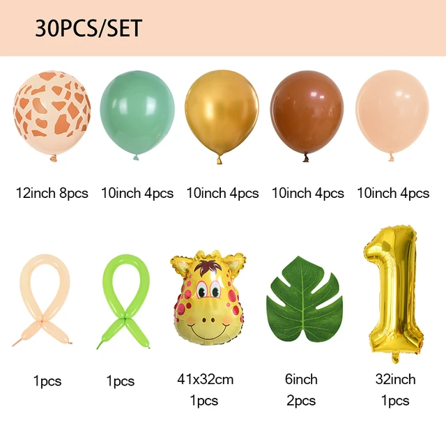 Globos Cajas Decoracion Safari Para 1 Año Fiesta De Selva Cumpleaños Niño  Niña