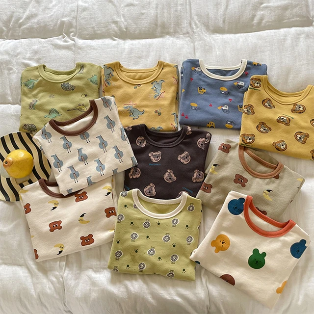 Ensemble de Pyjama d'Été pour Bébé Garçon et Fille, 2 Pièces, T-shirt à Manches  Courtes et Short, Couture de Documents, Vêtements Imbibés - AliExpress