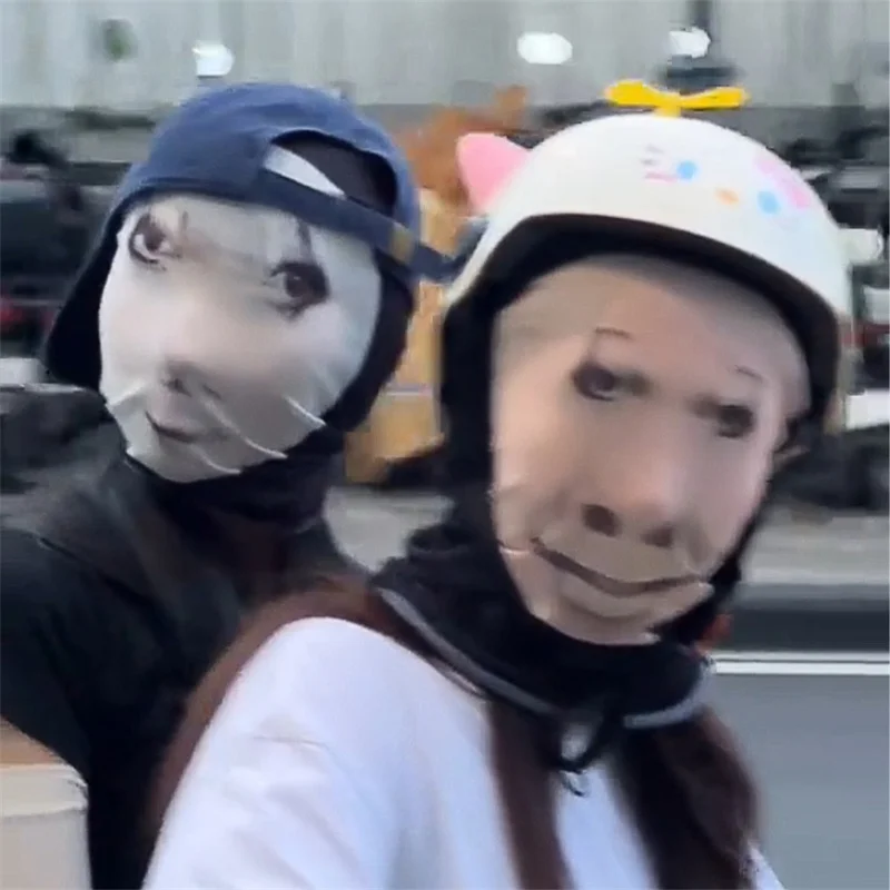 3D Printed Funny Meme Mask Elastic Mesh Full Face Mask Unisex Cosplay Headwear Party Simulation Balaclava Hat Headgear
