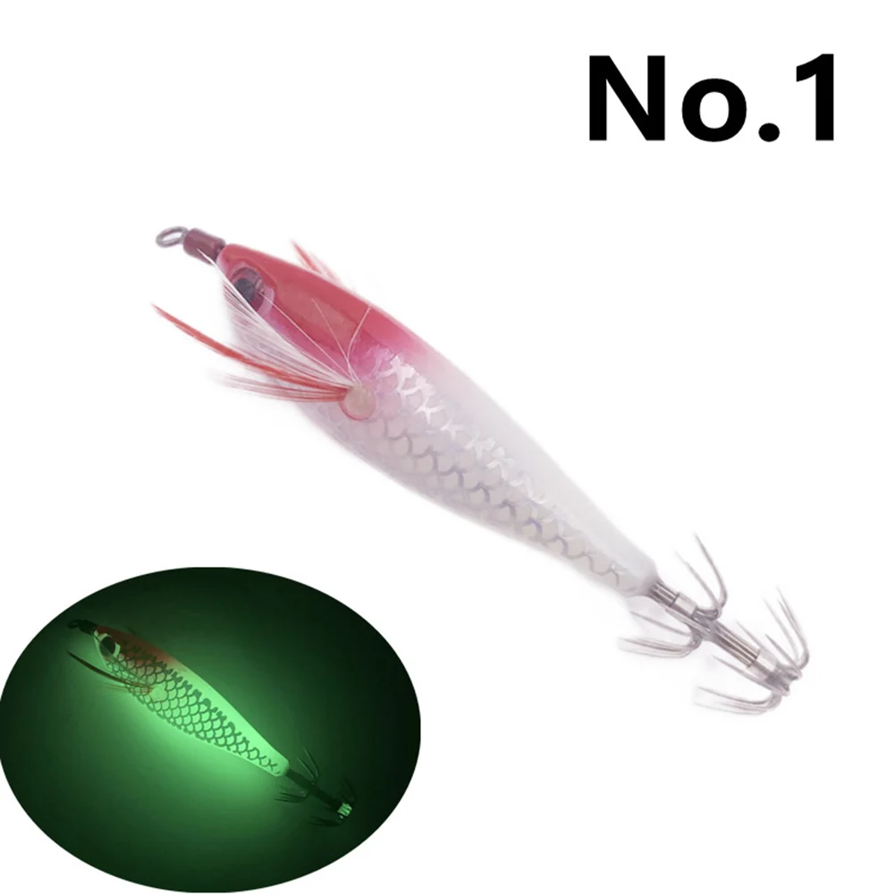 

1Pc Luminous Shrimp Fishing Bait Wooden Shrimp Squid Hook Fake Bait Fish Hook Hot Sale Fishing Accessories Tackles Equipment