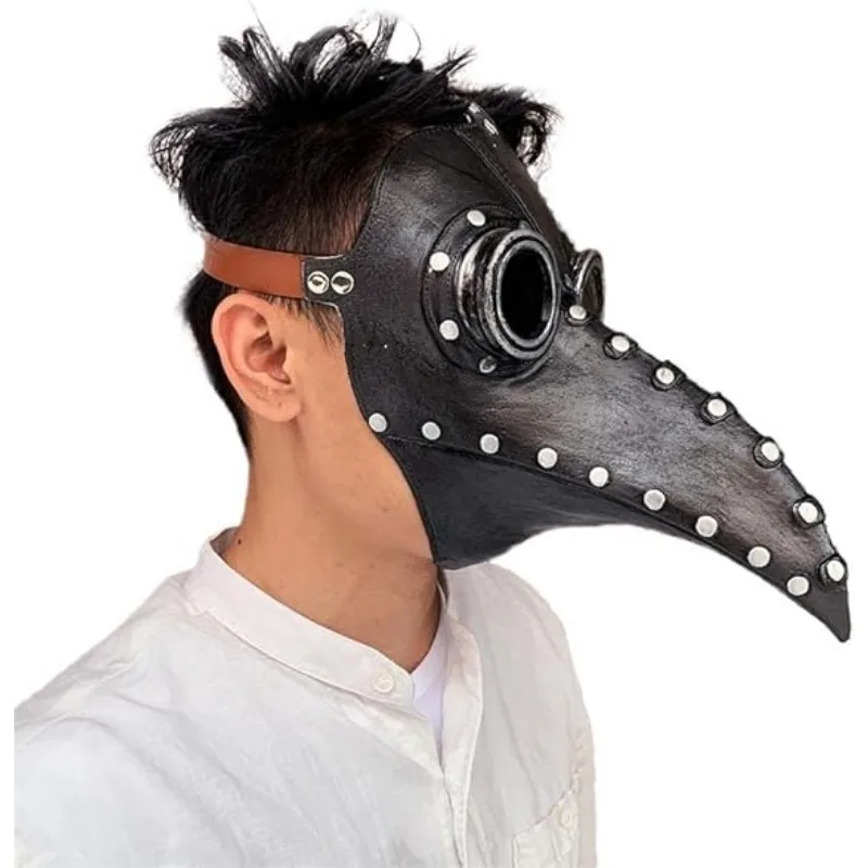 Halloween Cloak Plague Doctor Mask Costume Retro Steampunk Raven Mask Bird Full Face Latex Prank Cosplay Raven Performance halloween mask face mask 3d face masks masquerade mask horror mask halloween cape