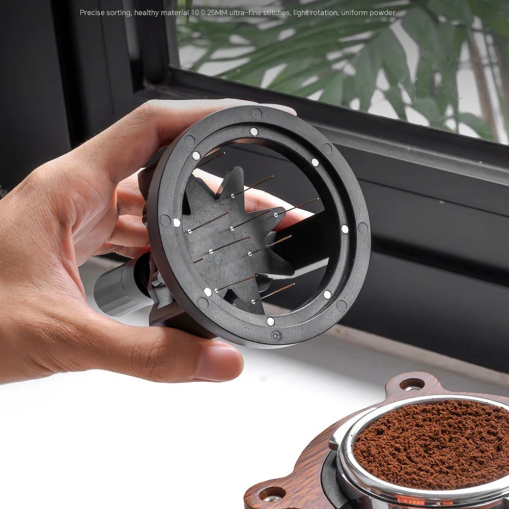 Description Picture 4 of item51/53/58mm Rotary Needle Powder Distributor Magnetic Coffee Tamper Needle Coffee Powder Disperser Anti-slip Loose Powder Needle