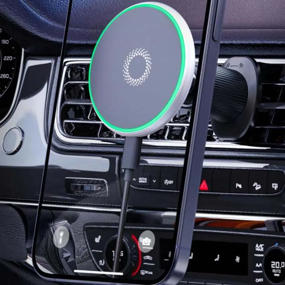 Magnetic Car Phone Holder with Fast 15W Wireless Charging