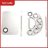 ABAJ-Makeup Mixing Palette Stainless Steel Cosmetic Palette Professional Nail-Art Palette With Spatula Tool 1