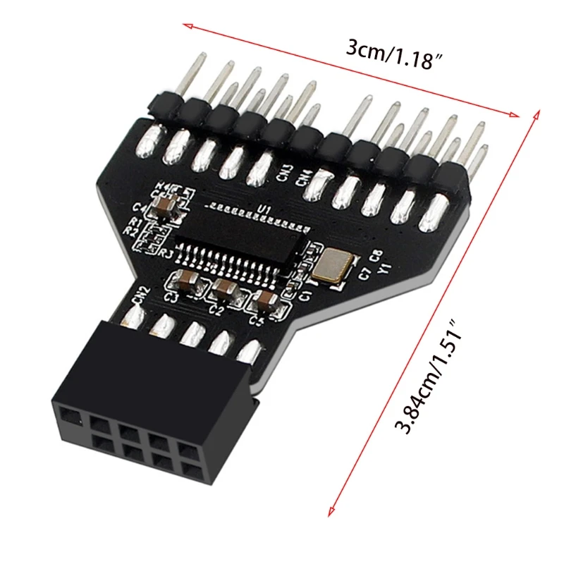 마더 보드 USB2.0 9 핀 9PIN 확장 회로 보드 1-2 확장 분배기 컴퓨터 액세서리 DropShipping