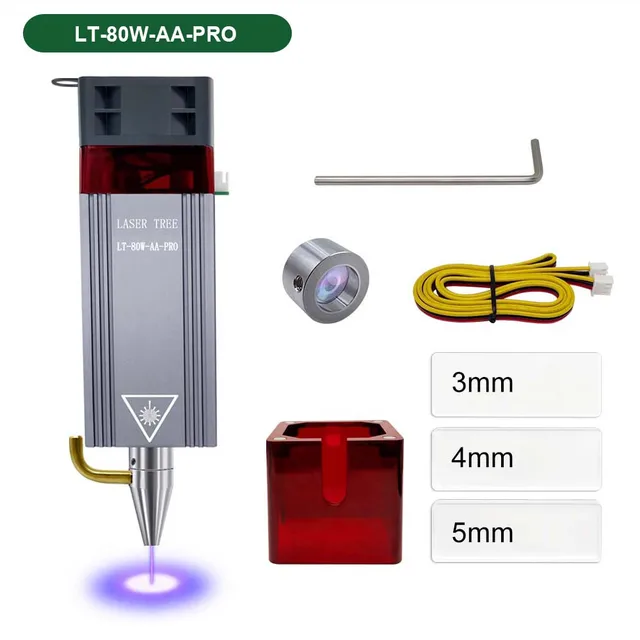 Module Laser 10W Tête 450nm Avec Assistance Air - Gravure Découpe Bois - Laser Tree LT-80W-AA