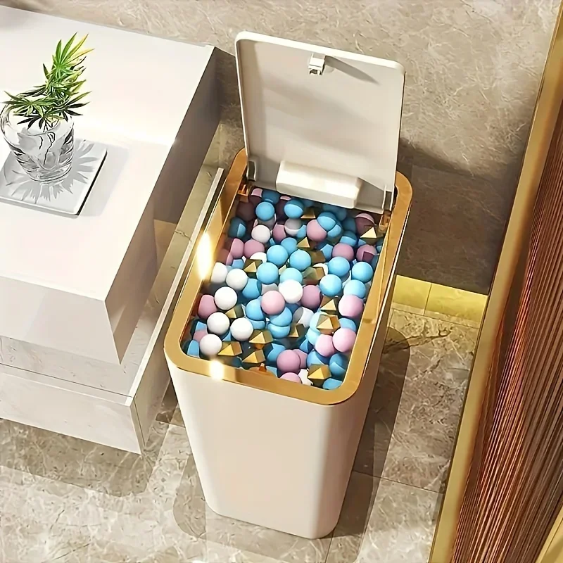 Odor Proof Trash Can - Modern Leakproof Kitchen  Bathroom Bin