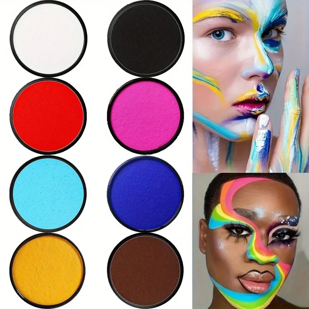 8-Farben-Aquarellfarben-Set, Zeichnung für Party, Cosplay, Malerei im Owen, Weihnachten, gemischtes Farbsystem, langlebig, Pasteform – Detail 6