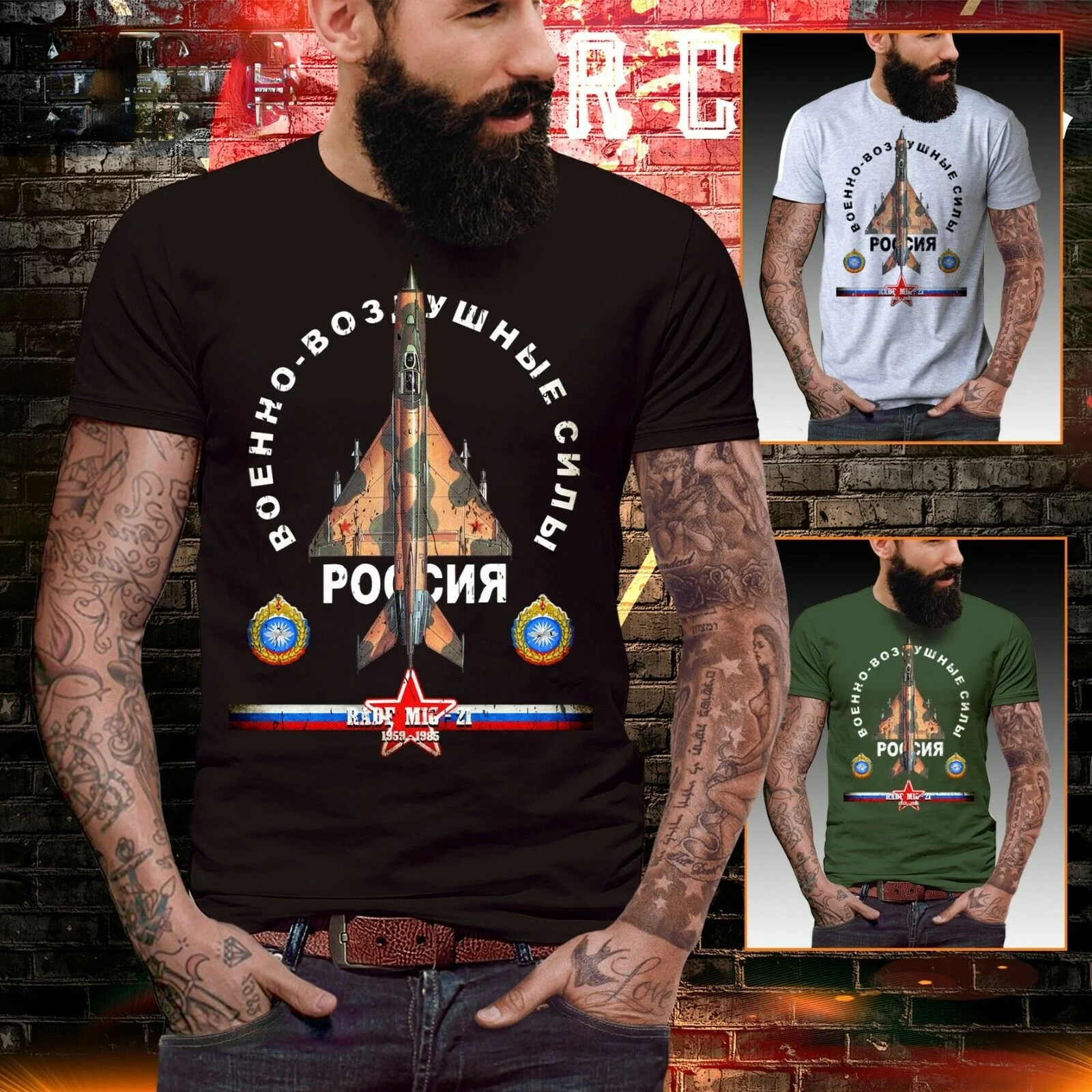 

Russia Military Mi24 Airforce USSR Men T Shirt Mig 24 Army Force Short Casual Harajuku Shirts