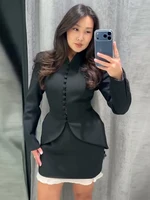 Blazer chic pour femme à col montant, simple boutonnage, cintré à la taille, manches longues, coupe ajustée, modèle 2026, pour le quotidien et les trajets 5