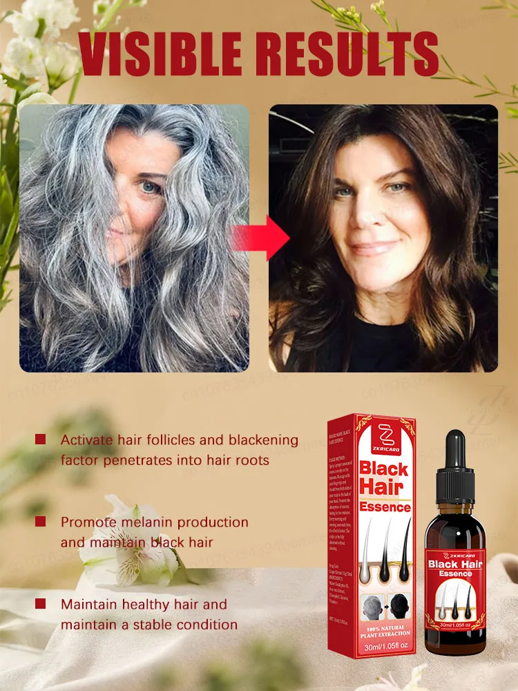 Turn white hair into black hair