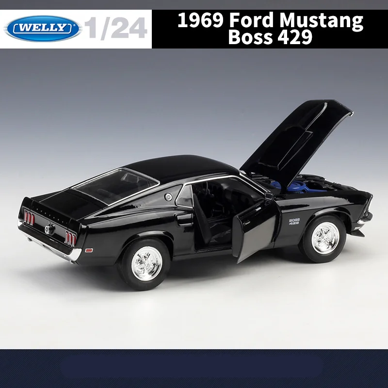 WELLY 1:24 Ford Mustang Boss 429 Alloy Sports Car Model Diecasts Metal Toy Classic Car Vehicles Model Simulation Childrens Gifts images - 6