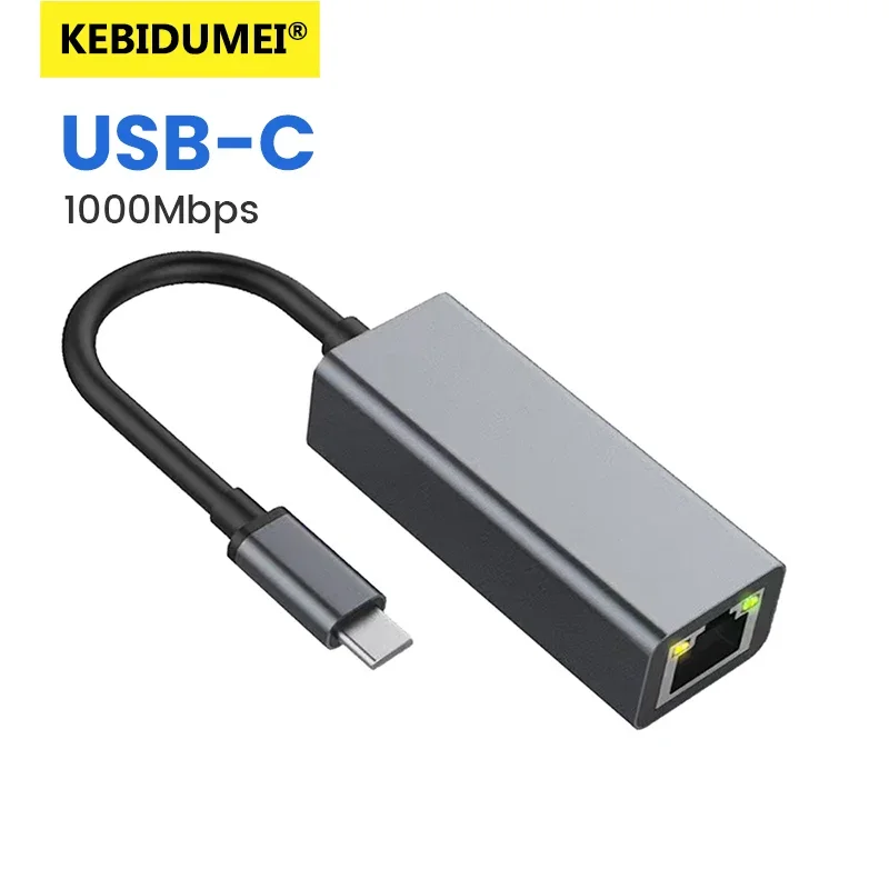 High-Speed USB-C Ethernet Adapter with Gigabit Network Connectivity