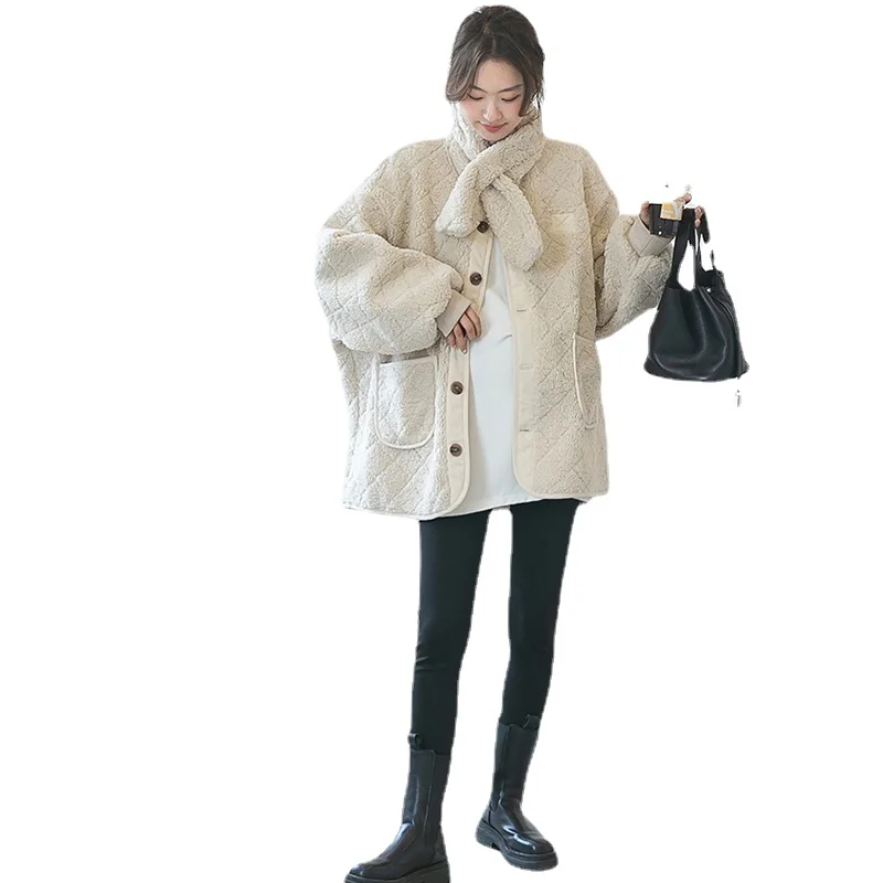 winter-maternity-clothes-thick-warm-pregnant-woman-faux-fur-coats-plus-size-solid-color-button-fly-pregnancy-outerwear-jackets