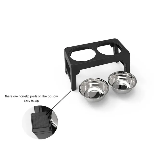 Dog Feeder Stand Elevated Adjustable, Stainless Steel Bowls Double, Raised Food Water Bowls for Small Medium Large Dogs 5