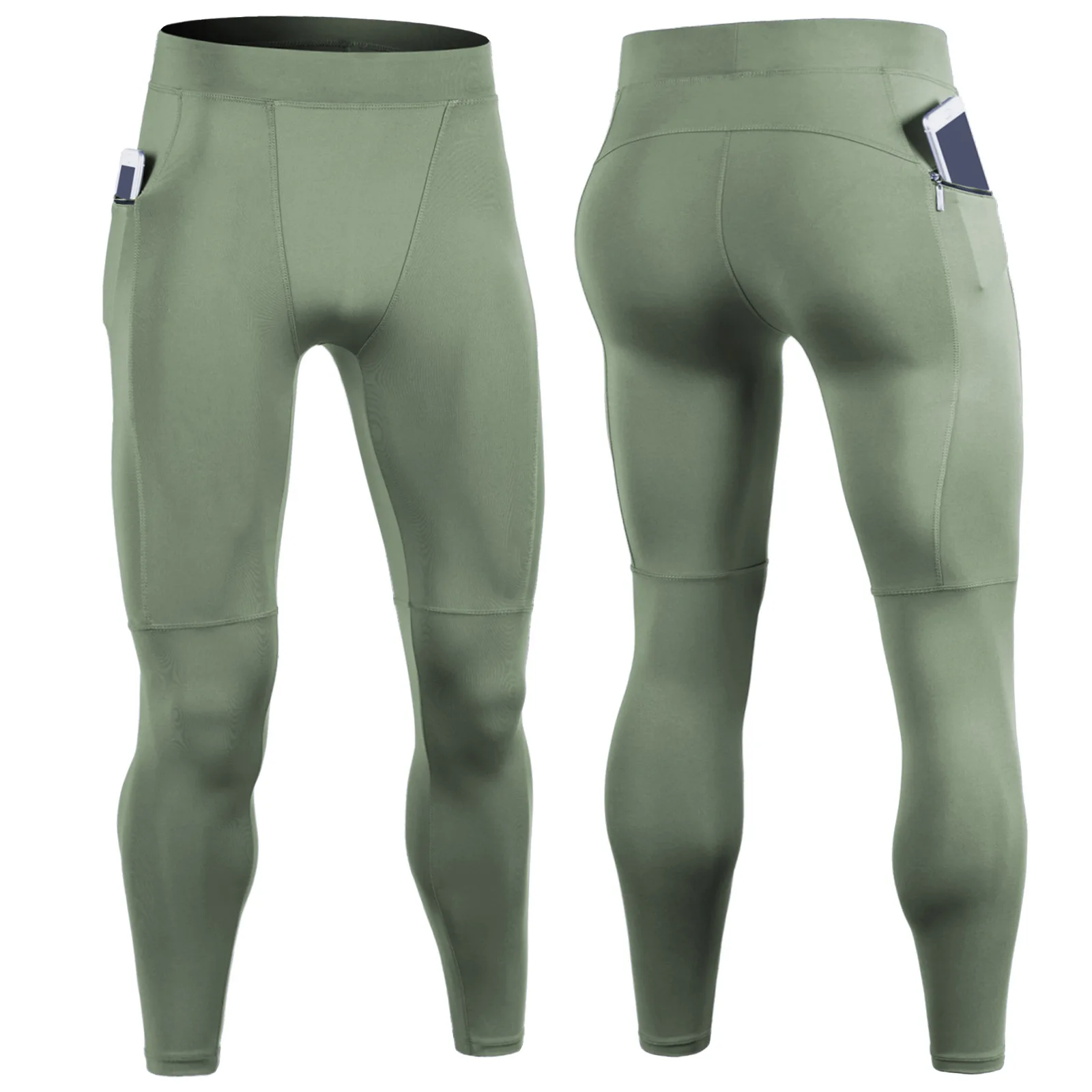 Fitness Pants Men's Quick Dry Black Sports Tights Training Running Yoga Leggings Summer
