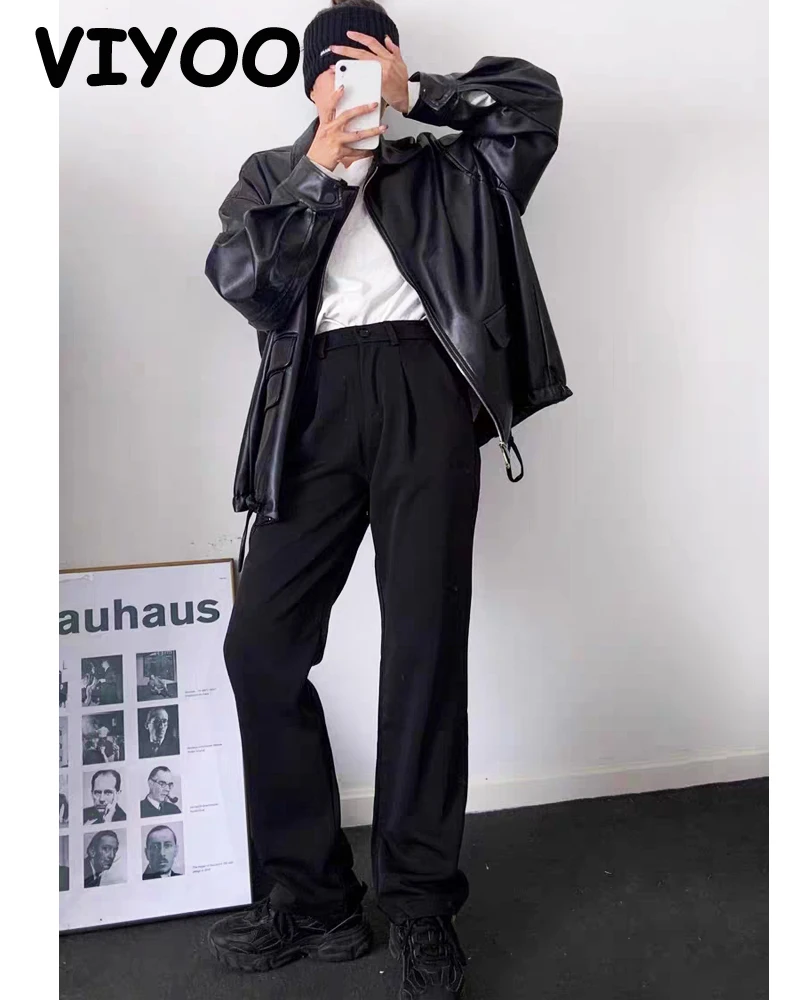 Men's Y2K Chinos White Black Streetwear Formal Clothes Suit Pants Wide Leg Trousers Tailoring Pants for Women Man Korean Style 4