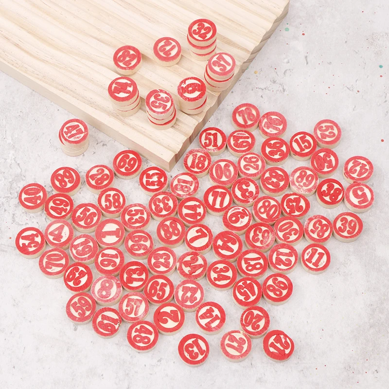 90pcs Deluxe Wooden Replacement Plates for Bingo Game Set