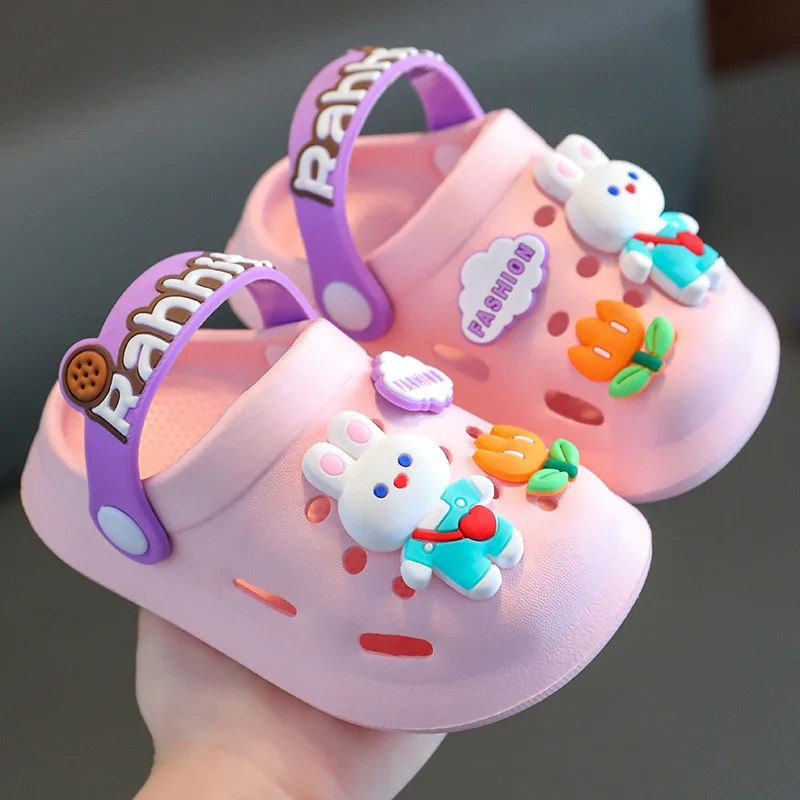 Children's Sandals Boys Girls Summer New Cartoon Beach Non Slip Soft Soled Indoor Garden Shoes Kids Baby Household Slippers