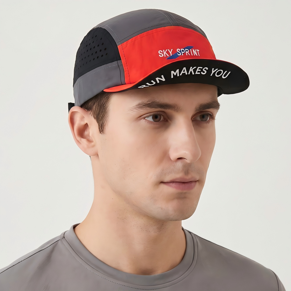 Color Block Quick Dry Baseball Cap Flip Brim Mesh Breathable Sun Hat Unisex Fashion Versatile Outdoor Running Sports UV