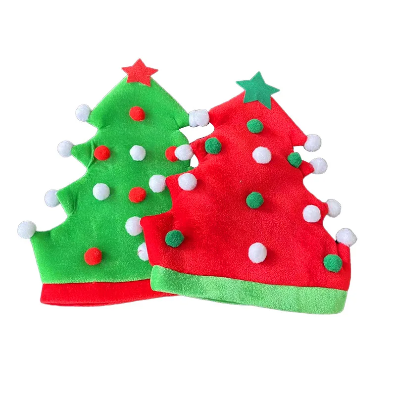 Christmas Santa Hat Christmas Tree Shape Santa Hat Funny Xmas Holiday Party Costume Gift New Year Gift