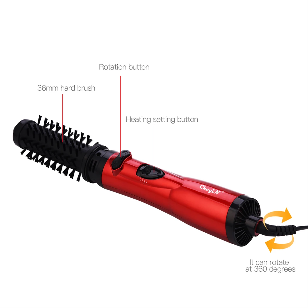 Hair Styling Tool CkeyiN Hair Dryer Brush 2 In 1 Hot Air Spin Brush Curling Straightening Styling Auto-Rotating Ionic Round Blow Dryer Volumizer