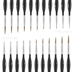 10 - Piece Fine Detail Miniature Paint Brush Set for Versatile Artistic Applications (22pcs Black Detail)
