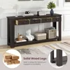 Farmhouse Entryway Table, Narrow Console Table w/ 4 Storage Drawers & Open Shelf, Rustic Long Sofa Table,  Hallway 5