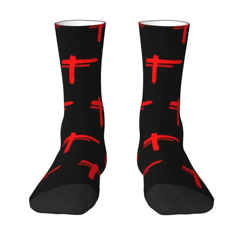 

Cool Indochine Pattern Socks Men Women Warm 3D Printed Rock Singer Sports Basketball Socks