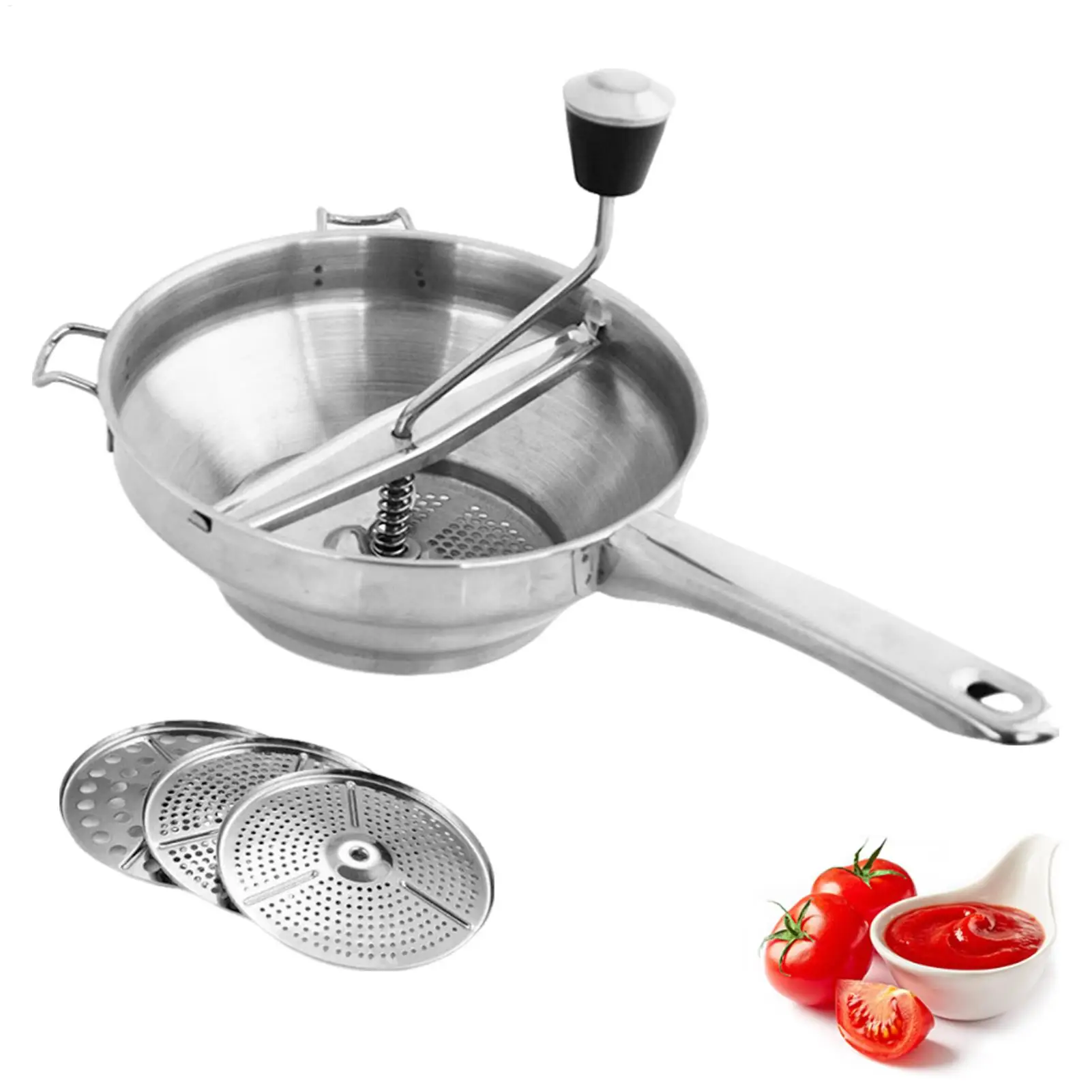 Stainless steel manual potato blender with handle Metal food grinder masher mud press vegetable and fruit food processor