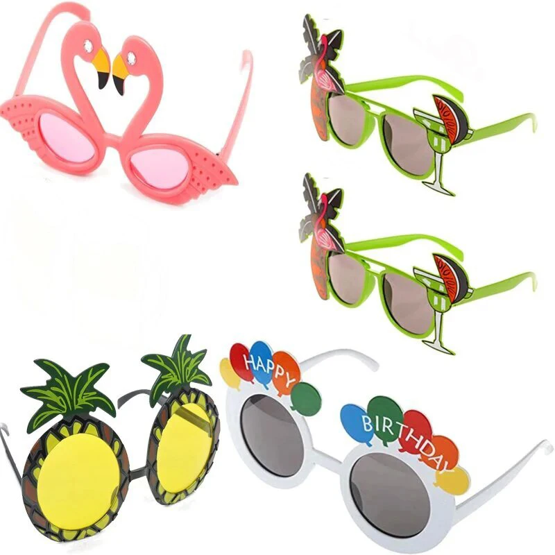 Pineapple Sunglasses Beach Party Novelty Flamingo Party Decorations Funny Glasses Wedding Birthday Gift Hawaiian Event Supplies