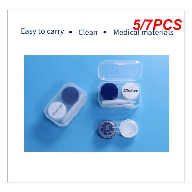 

5/7PCS Pocket Portable Mini Contact Lens Case Easy Carry Make Up Beauty Pupil Storage Box Mirror Container Travel Kit TSLM1