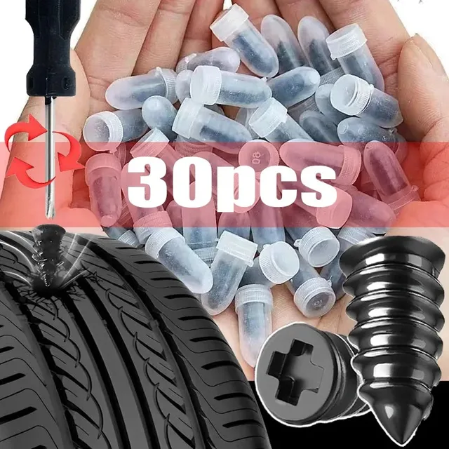 10/30Pcs Car Motorcycle Vacuum Tyre Repair Nails Truck Scooter Bike Tire Puncture Repair Tubeless Tools Rubber Metal Accessories