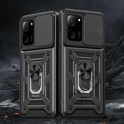 Shockproof Armor Phone Case with Car Holder and Camera Lens Protection for Mi 13 Pro (Blcak)