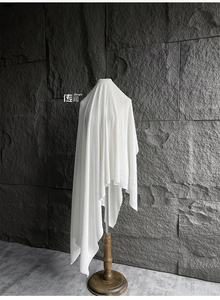 Description Picture 2 of itemWhite Soft Double Layered Pleated Fabric for Creative Fashion Clothing Designer Cloth Apparel Diy Sewing Material