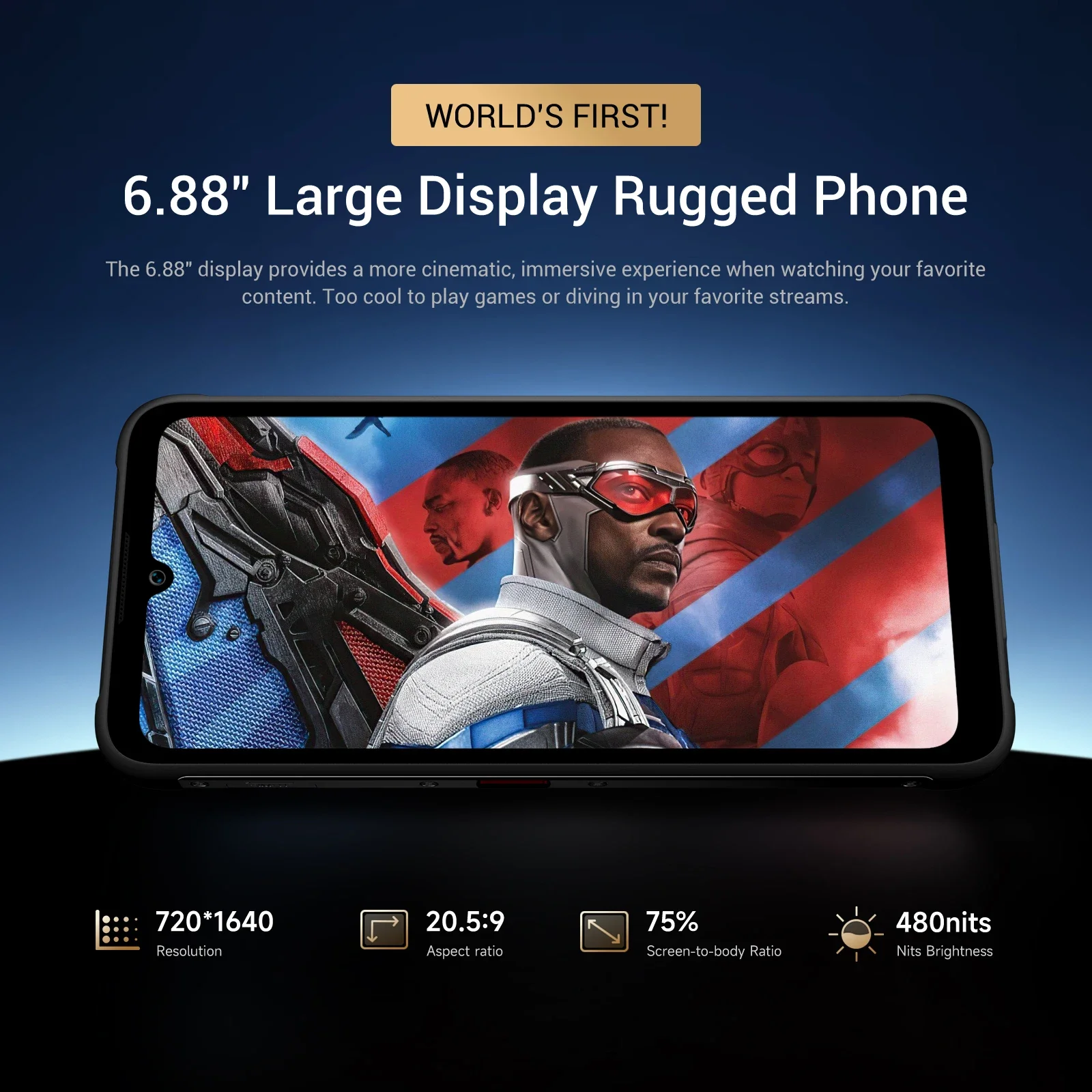 Fossibot F112 Pro 5Gタフネススマホ 6.88インチHD+ 7150mAh 24GB(8+16