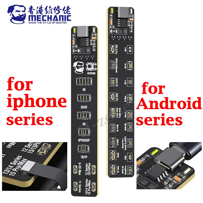 Батарейная панель MECHANIC F018 F009, панель обнаружения быстрой зарядки для iPhone 5-15 Pro Max, Samsung, активация телефона Android