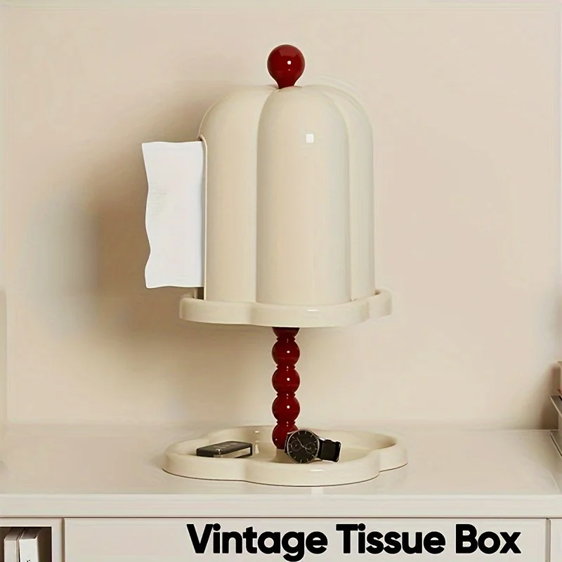 1pc Double Layered Elegant Tissue Box with Lid Dust Proof Retro Design Living room Tissue Box Key Jewelry Organizer 2