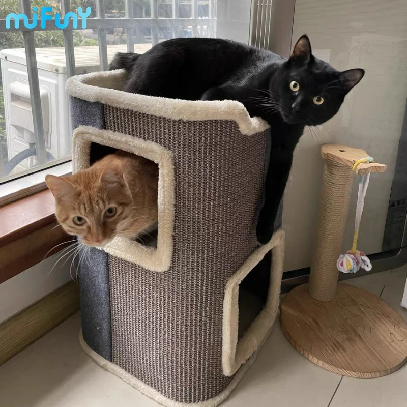 

MiFuny Luxury Cat Tree House Sisal Hemp Scratch Barrel Cats Soft Cat Sofa Multi-layer Cat Climbing Frame Tower for Cats Pet Toys
