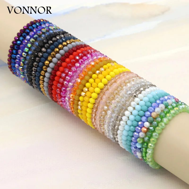 Fashion Woman Bracelet Jewelry Colorful Crystal Beaded Elasticity Bracelets Wholesale Gifts for Female Girls Friends