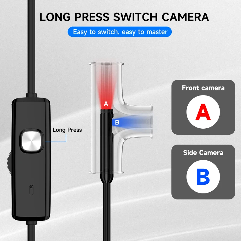 Industrial Endoscope Inspection Camera for iOS Micro USB/Type-C Dual Camera for iPhone Waterproof Pipeline Borescope Check Car 3