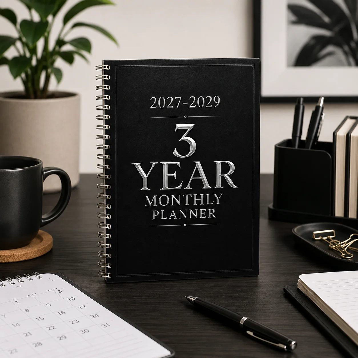 Agenda Mensile 2027-2029, Planner a Spirale A5, Organizer Minimalista per Obiettivi, Appuntamenti e Pianificazione a Lungo Termine - immagine 4