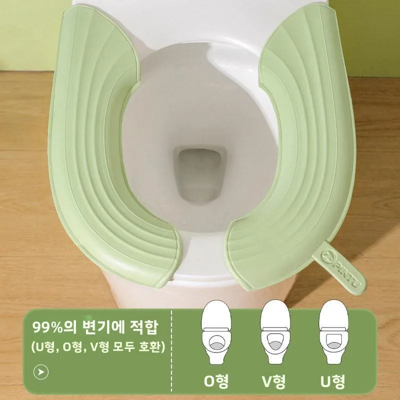 여름용 실리콘 변기 시트 커버 접착식 방수 대형 가정용 세척 가능 폼 사계절용 욕실 매트