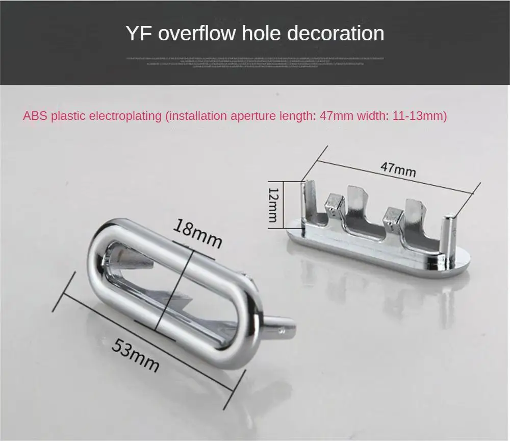 Description Picture 2 of itemWater Hole Overflow Cover Round Easy To Install Anti-rust Durability Anti-crack Basin Drain Sink Hole Overflow Cover Sink Hole