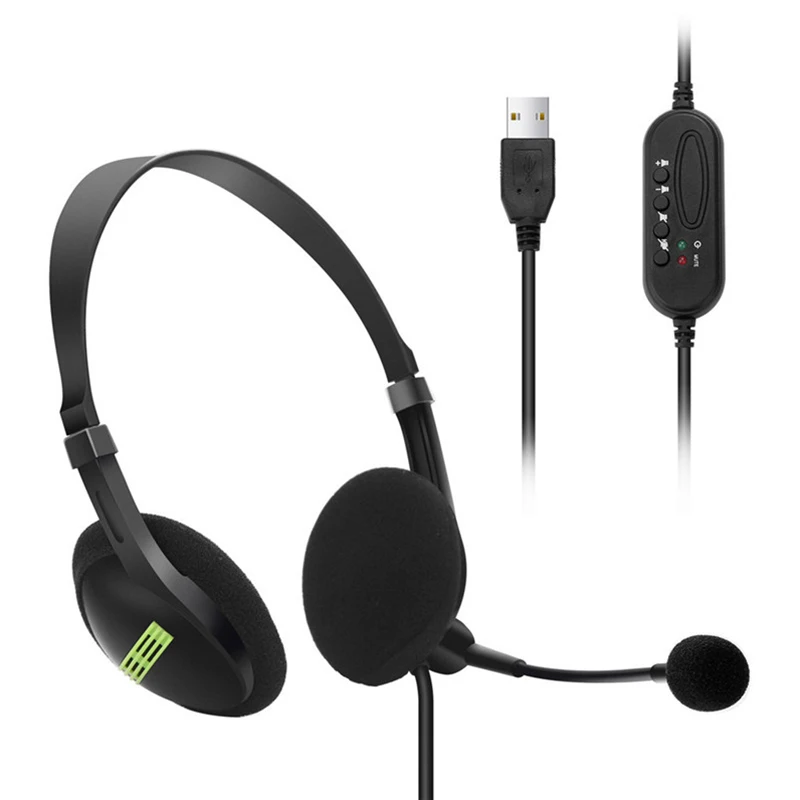 Enhanced Wired USB Gaming Headset with Microphone for PC, Gaming, and Office Use