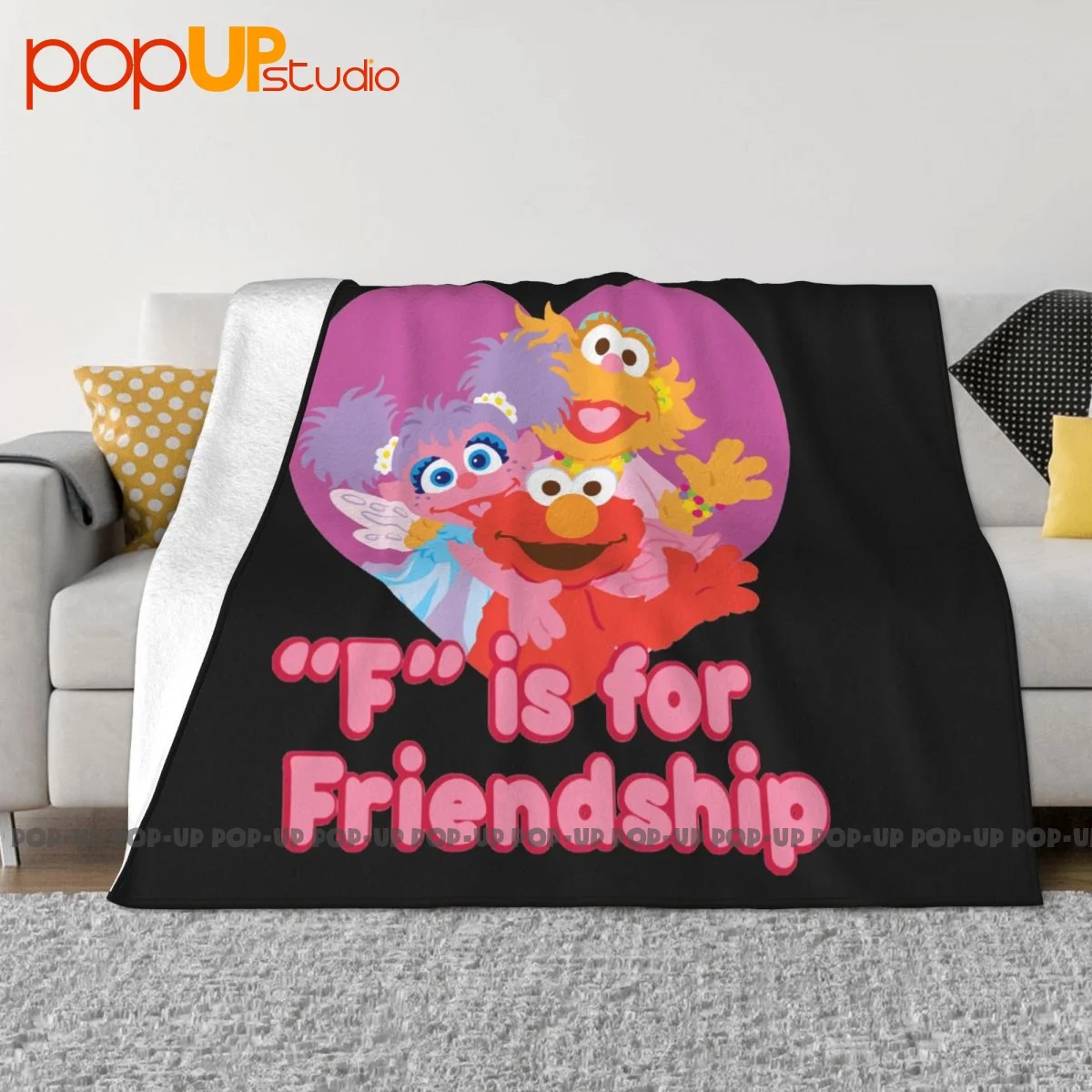 Sesame Street Friendship Elmo Zoe Abby Blanket Bedroom Nap Blanket Skin