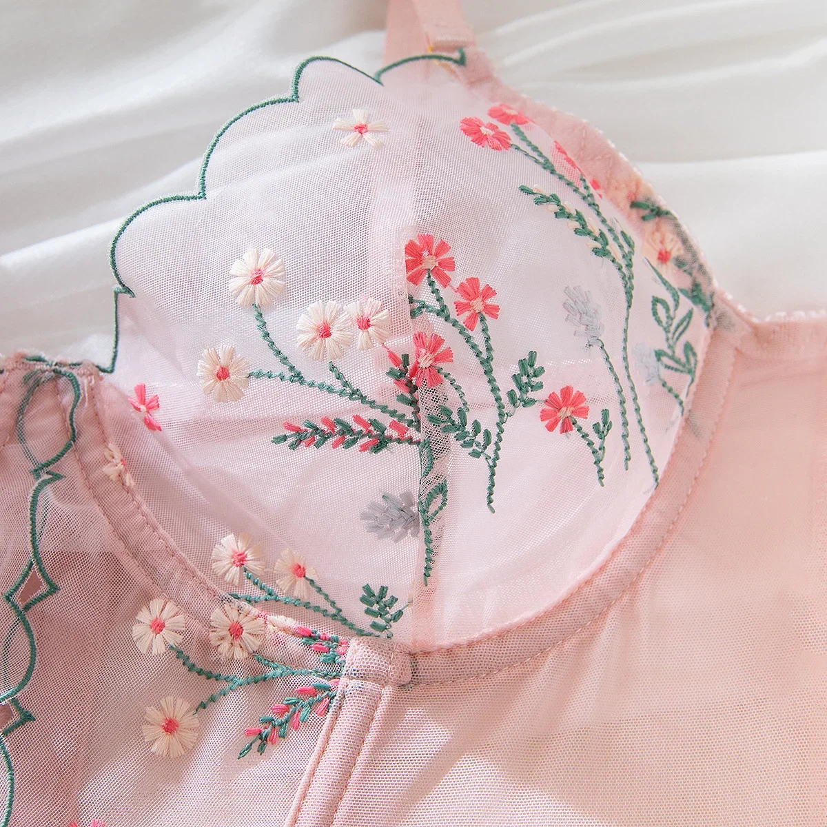 Floral Embroidered Bodysuit Lingerie Set 3