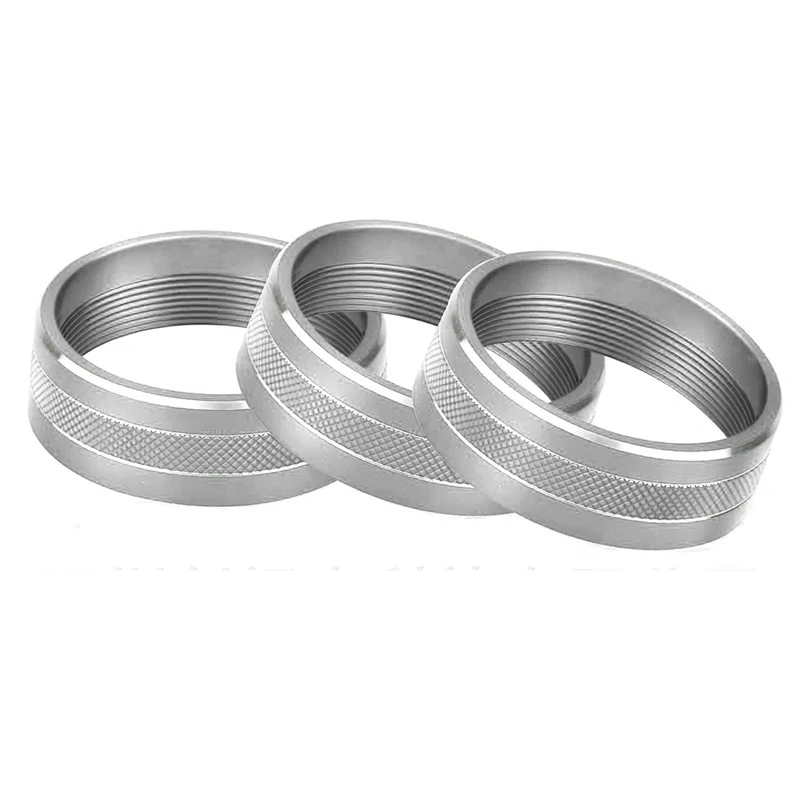 3Pcs Air Conditioning Button Switch Ring Cover Decor Trim Silver Fit For Jeep Wrangler Jk 2017 2016 2015 2014 2013 2012 2011