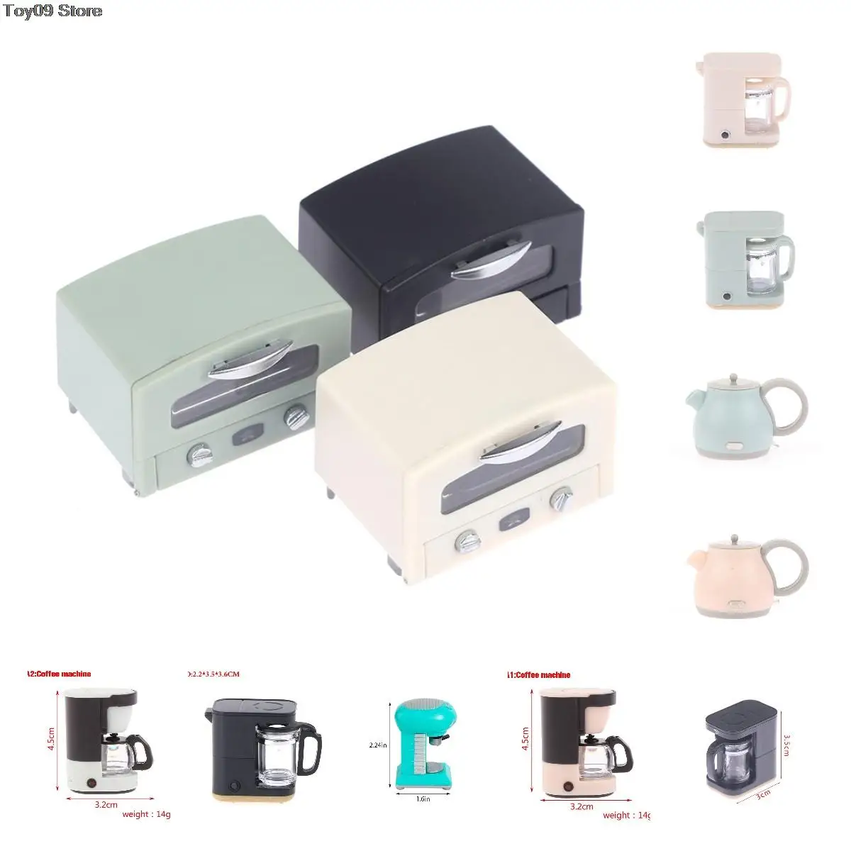 

NEW 1:12 Dollhouse mini kitchen electrical toy Coffee Maker Coffee Cup Coffee Pot Simulation Furniture Doll House Accessories