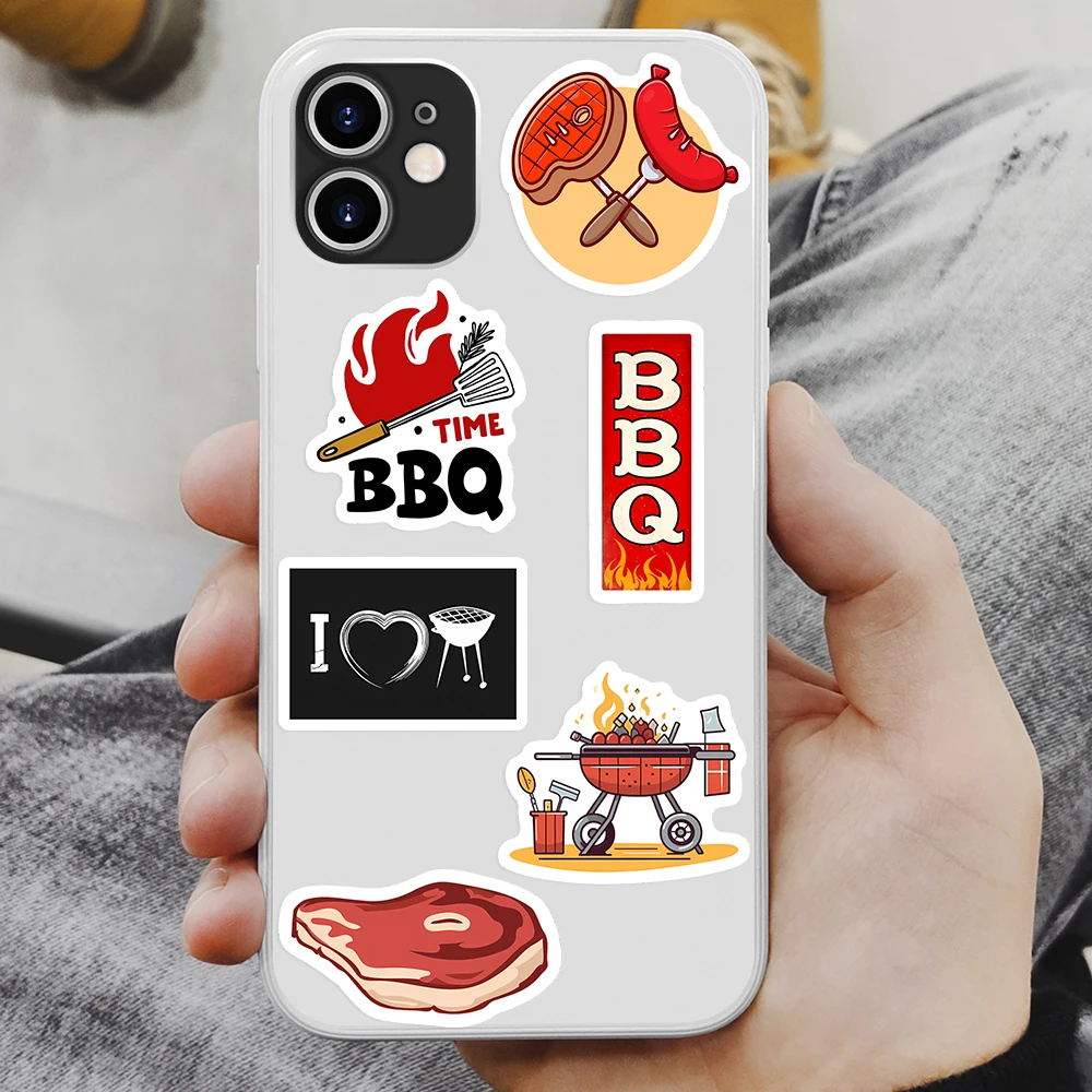 Barbecue BBQ Smokey Kebab Stickers Food DIY Gift Toys Decal for Scrapbook Phone Decorative Luggage Bottles Luggage Waterproof decorative stickers,diy scrapbooking accessories
